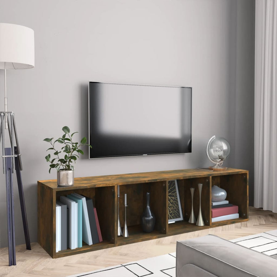 Boekenkast/Tv-Meubel 43X30X36 Cm Bewerkt Hout Gerookt eiken