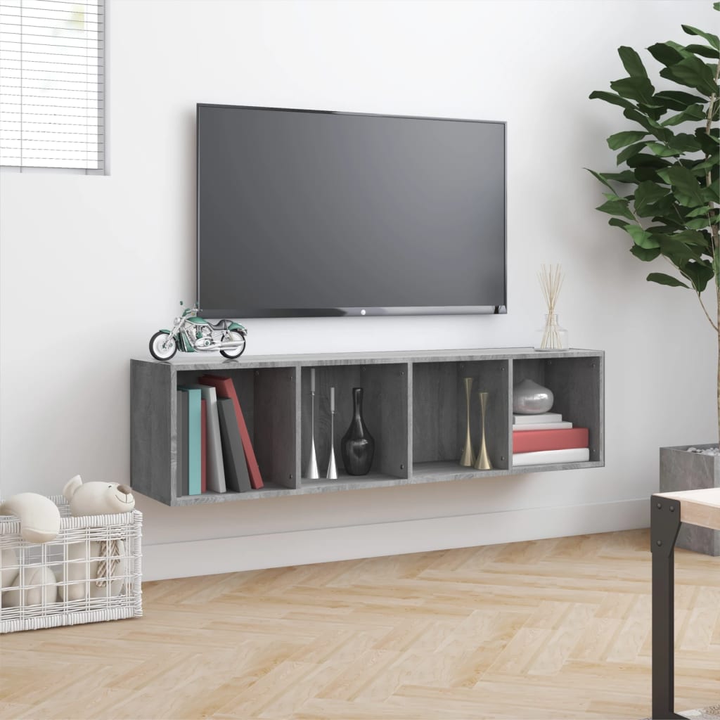 Boekenkast/Tv-Meubel 43X30X36 Cm Bewerkt Hout Grijs sonoma