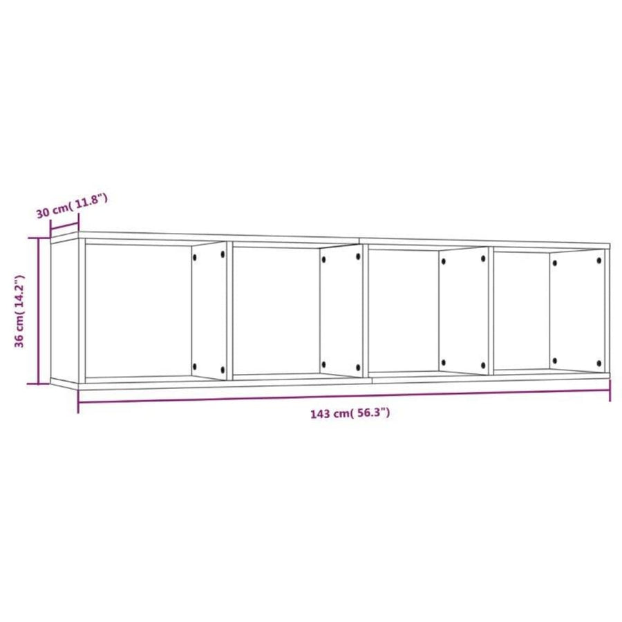 Boekenkast/Tv-Meubel 43X30X36 Cm Bewerkt Hout Grijs sonoma