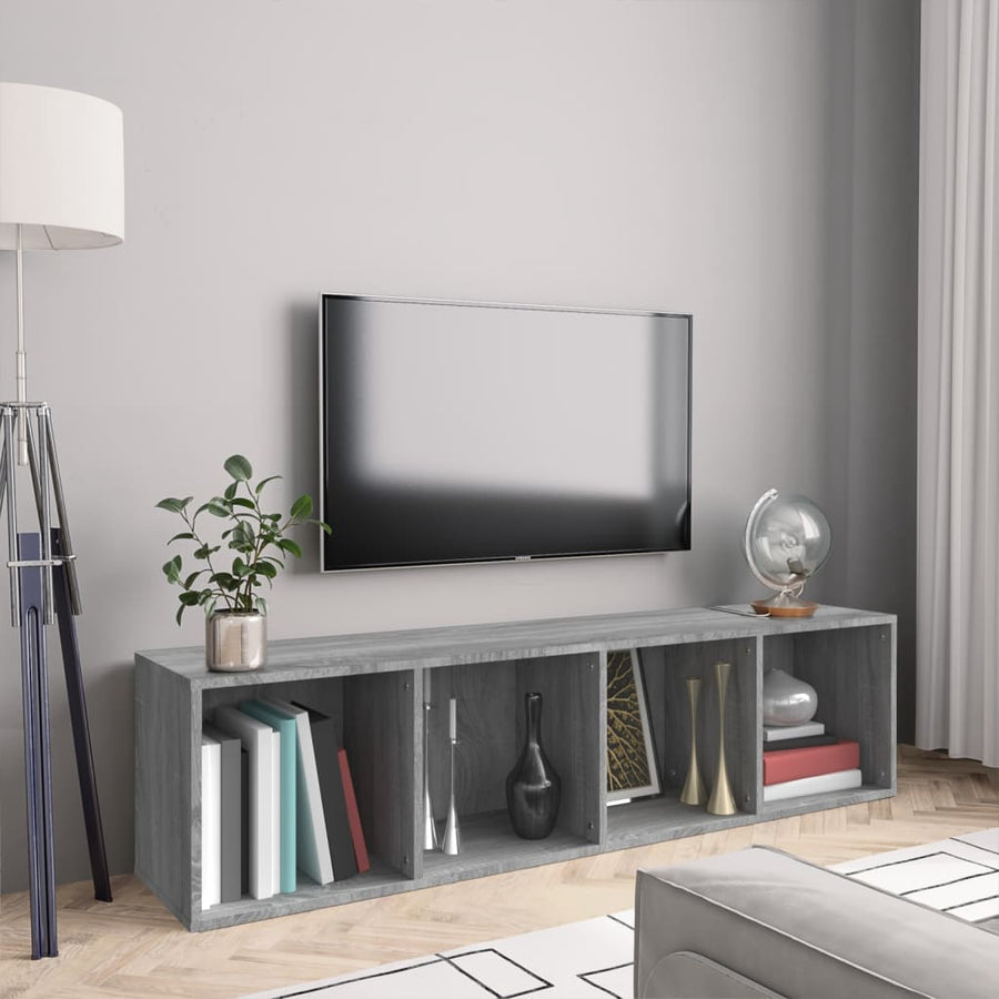 Boekenkast/Tv-Meubel 43X30X36 Cm Bewerkt Hout Grijs sonoma