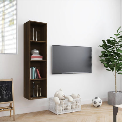 Boekenkast/Tv-Meubel 43X30X36 Cm Bewerkt Hout Bruineikenkleur bruin eikenkleur