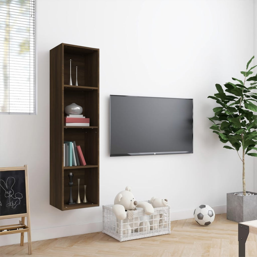 Boekenkast/Tv-Meubel 43X30X36 Cm Bewerkt Hout Bruineikenkleur bruin eikenkleur