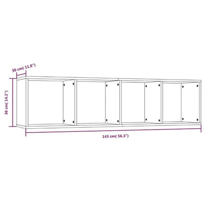 Boekenkast/Tv-Meubel 43X30X36 Cm Bewerkt Hout Bruineikenkleur bruin eikenkleur