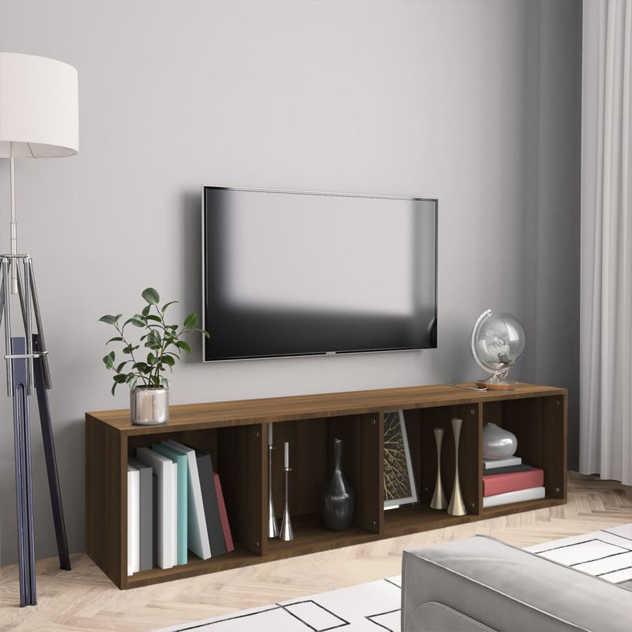Boekenkast/Tv-Meubel 43X30X36 Cm Bewerkt Hout Bruineikenkleur bruin eikenkleur