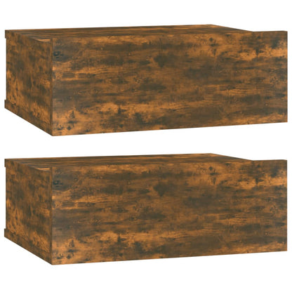Nachtkastjes 2 st zwevend 40x30x15cm bewerkt hout gerookt eiken 2 Gerookt eiken