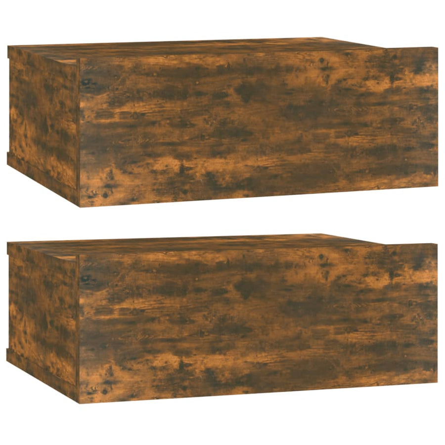 Nachtkastjes 2 st zwevend 40x30x15cm bewerkt hout gerookt eiken 2 Gerookt eiken