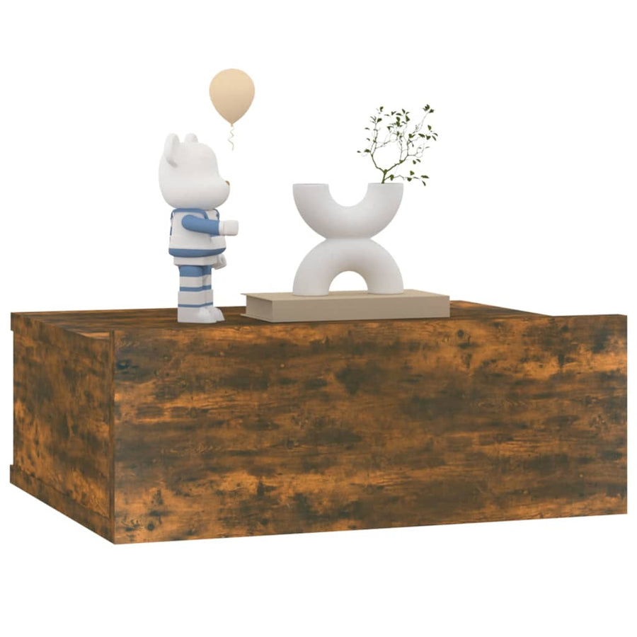 Nachtkastjes 2 st zwevend 40x30x15cm bewerkt hout gerookt eiken 2 Gerookt eiken