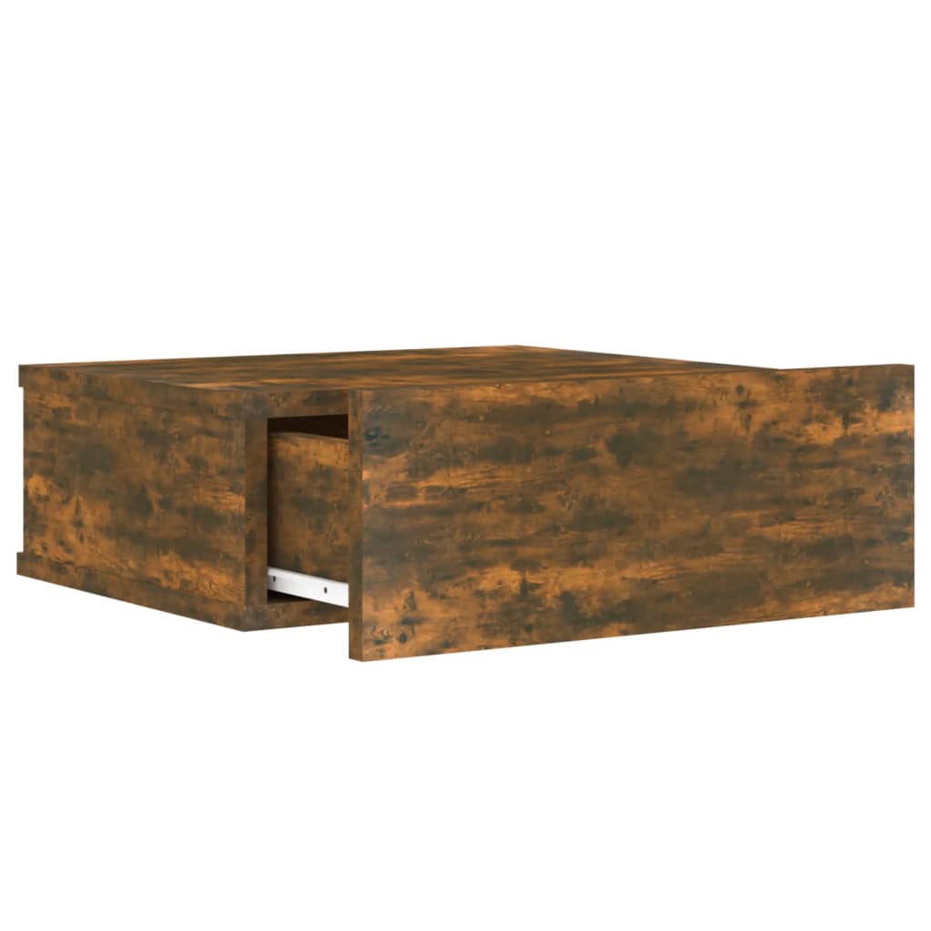 Nachtkastjes 2 st zwevend 40x30x15cm bewerkt hout gerookt eiken 2 Gerookt eiken