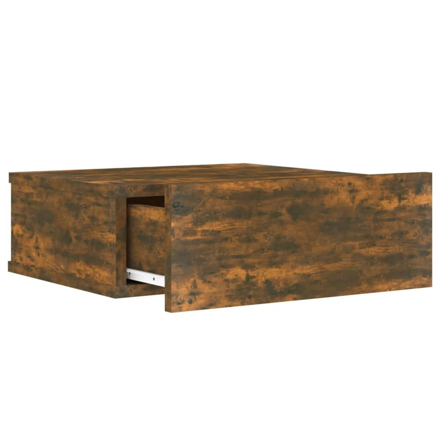 Nachtkastjes 2 st zwevend 40x30x15cm bewerkt hout gerookt eiken 2 Gerookt eiken