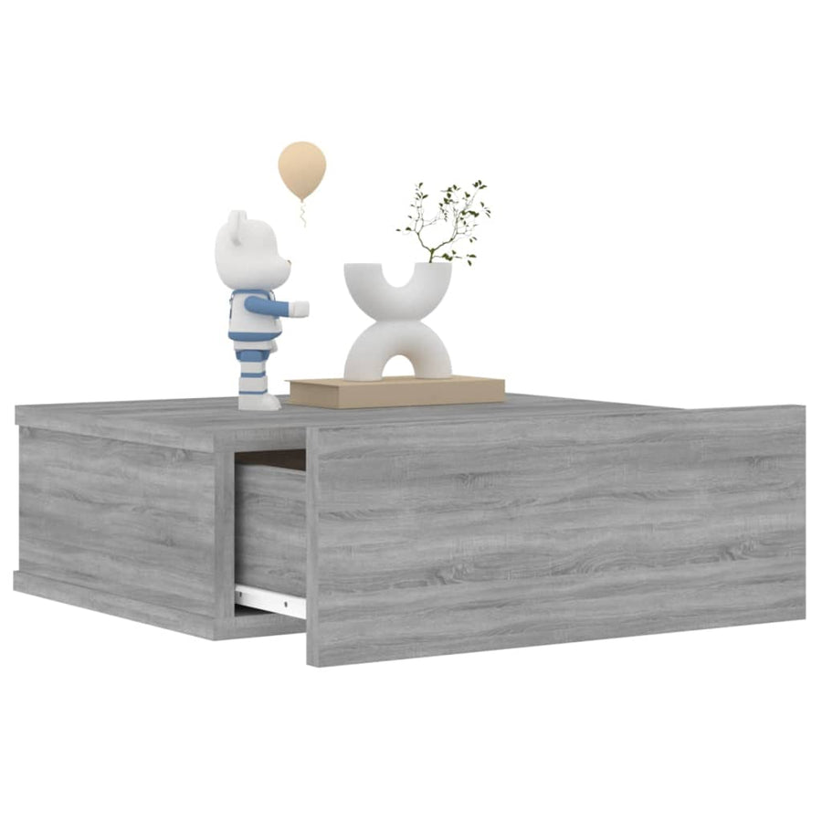 Nachtkastjes 2 st zwevend 40x30x15 cm bewerkt hout grijs sonoma 2 Grijs sonoma
