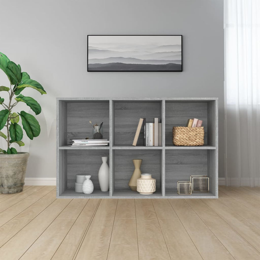 Boekenkast/Dressoir Bewerkt Hout Eiken 66 x 30 x 98 cm Grijs sonoma