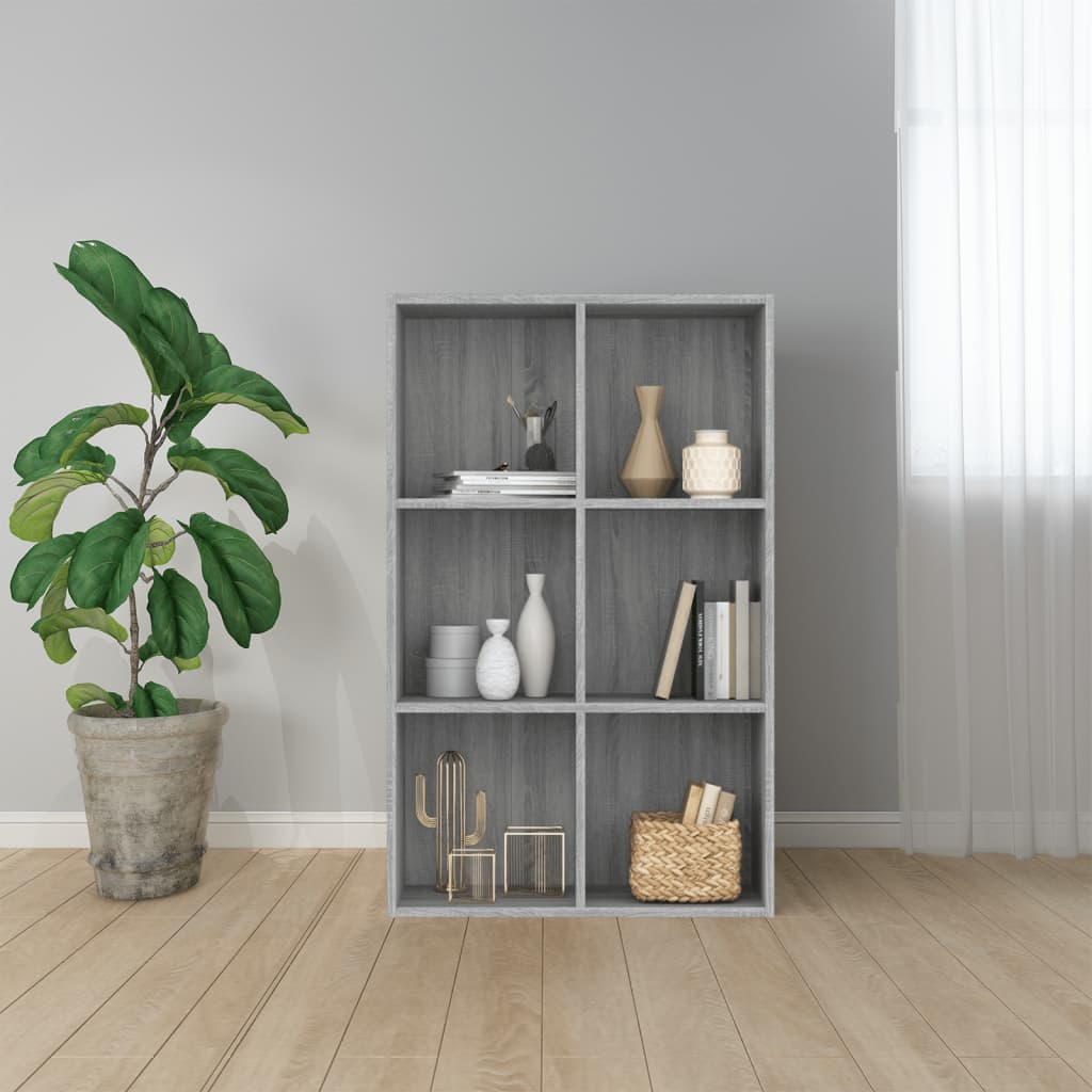 Boekenkast/Dressoir Bewerkt Hout Eiken 66 x 30 x 98 cm Grijs sonoma