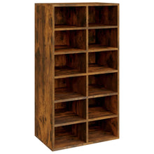 Schoenenrek 54x34x100,5 cm bewerkt hout gerookt eikenkleurig Gerookt eiken