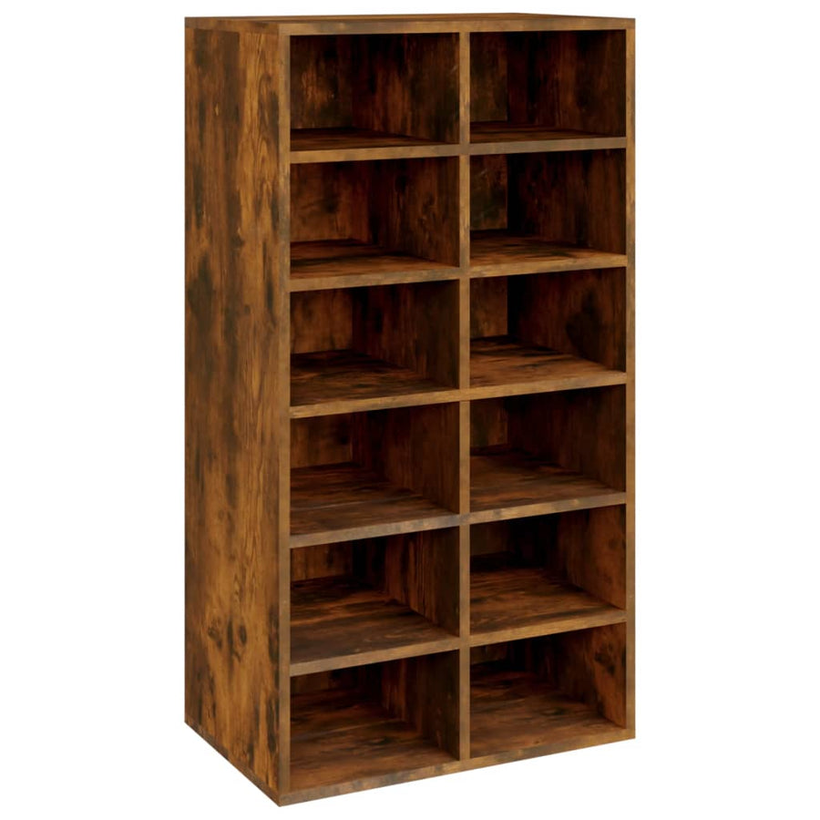 Schoenenrek 54x34x100,5 cm bewerkt hout gerookt eikenkleurig Gerookt eiken