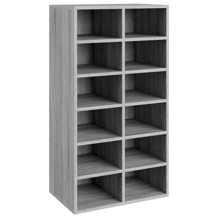 Schoenenrek 54x34x100,5 cm bewerkt hout grijs sonoma eikenkleur Grijs sonoma