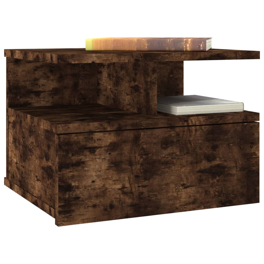 Nachtkastjes 2 st zwevend 40x31x27 cm hout gerookt eikenkleurig Gerookt eiken