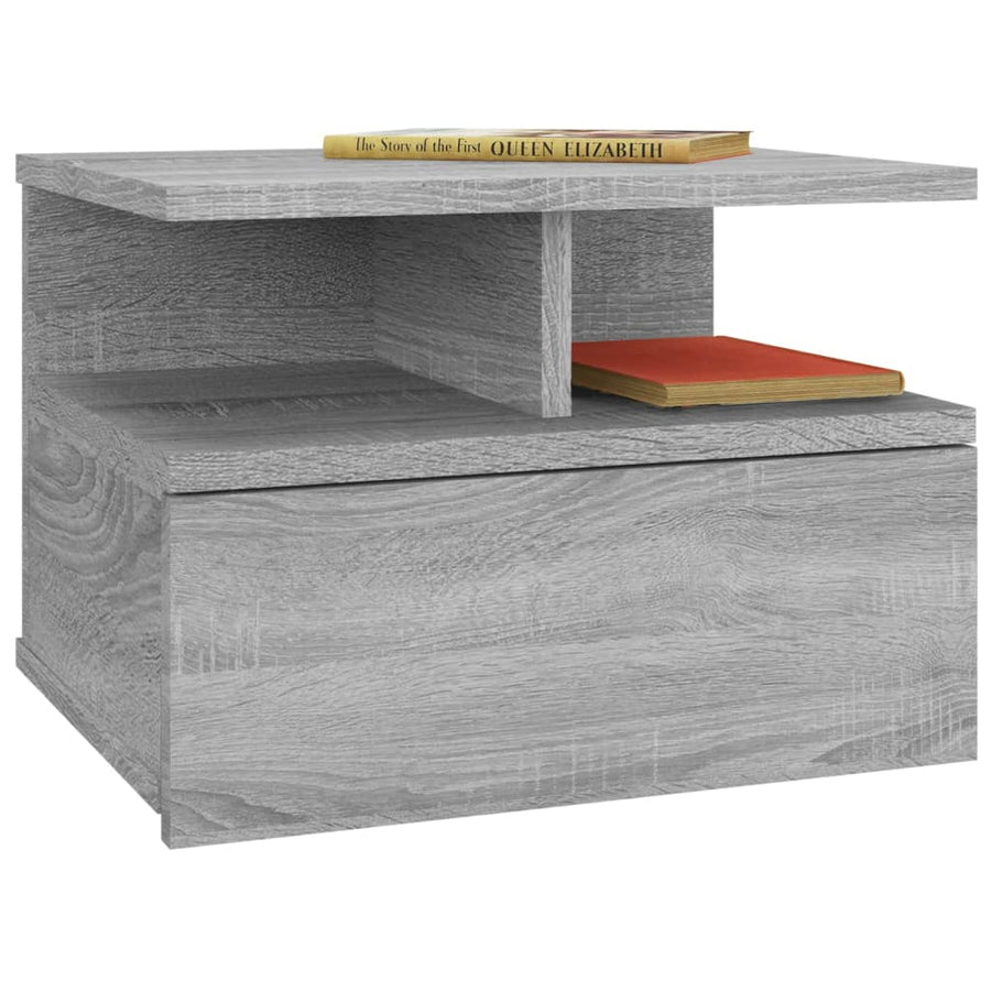 Nachtkastje zwevend 40x31x27 cm bewerkt hout grijs sonoma eiken 1 Grijs sonoma