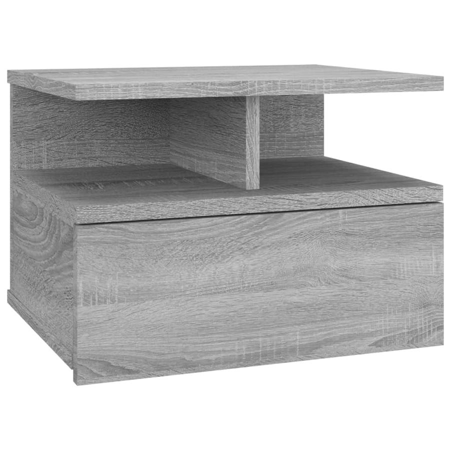 Nachtkastjes 2 st zwevend 40x31x27 cm bewerkt hout grijs sonoma
