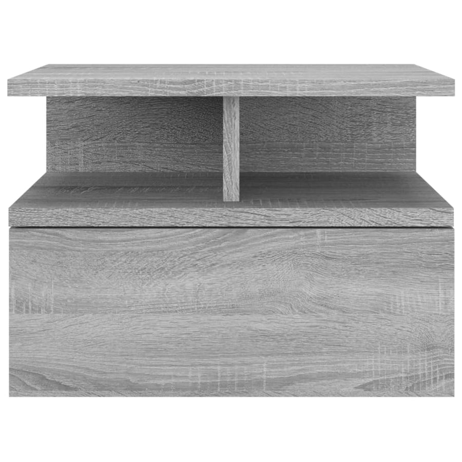 Nachtkastjes 2 st zwevend 40x31x27 cm bewerkt hout grijs sonoma
