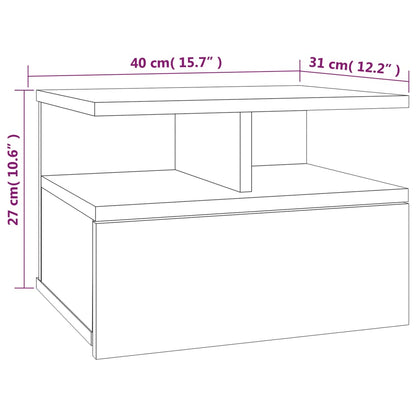 Nachtkastjes 2 st zwevend 40x31x27 cm bewerkt hout grijs sonoma