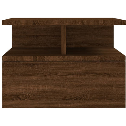 Nachtkastje zwevend 40x31x27 cm bewerkt hout bruineikenkleurig 1 bruin eikenkleur