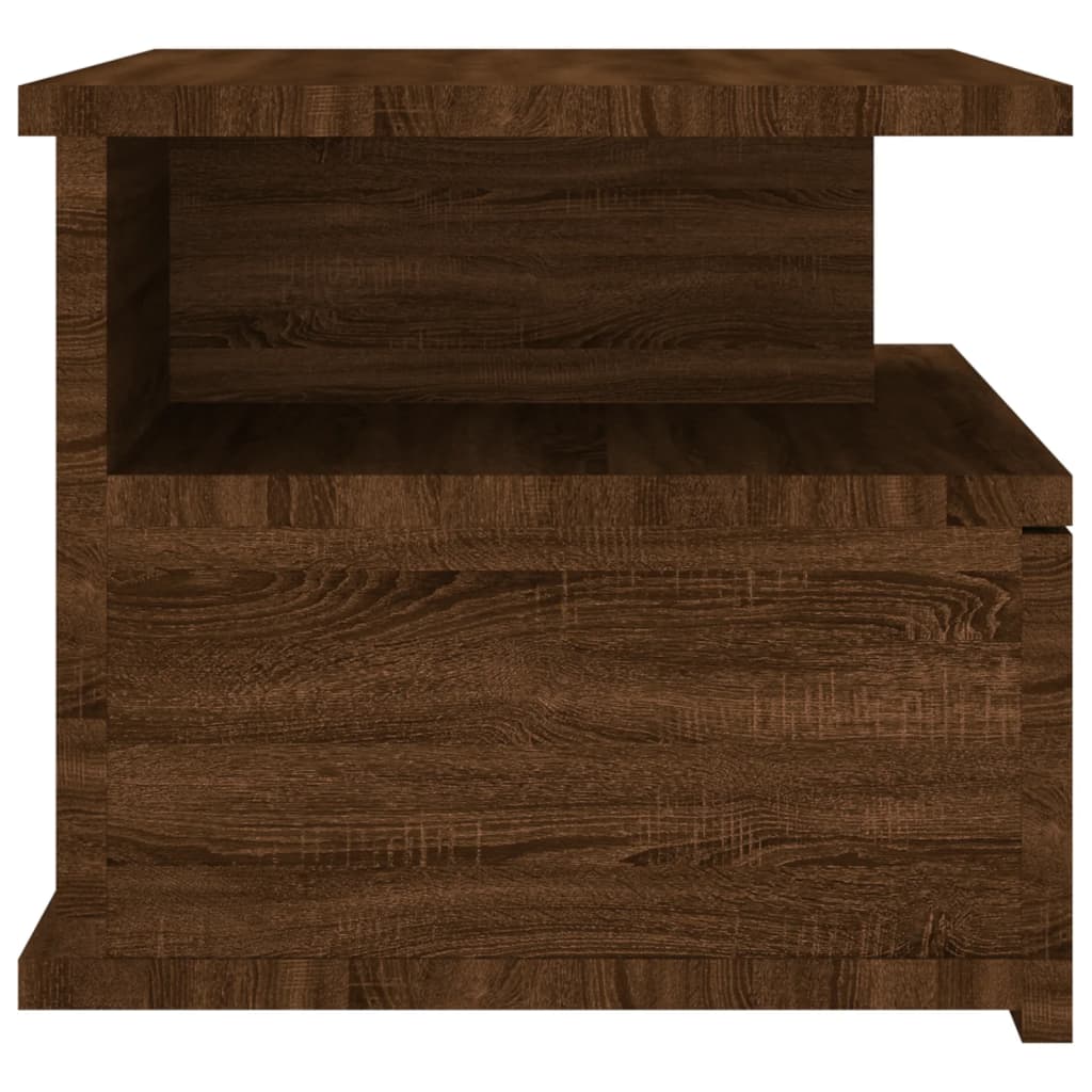 Nachtkastje zwevend 40x31x27 cm bewerkt hout bruineikenkleurig 1 bruin eikenkleur