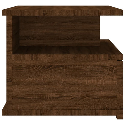 Nachtkastje zwevend 40x31x27 cm bewerkt hout bruineikenkleurig 1 bruin eikenkleur