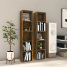 CD cabinets 2 pcs 21x16x93.5 cm engineered wood smoked oak