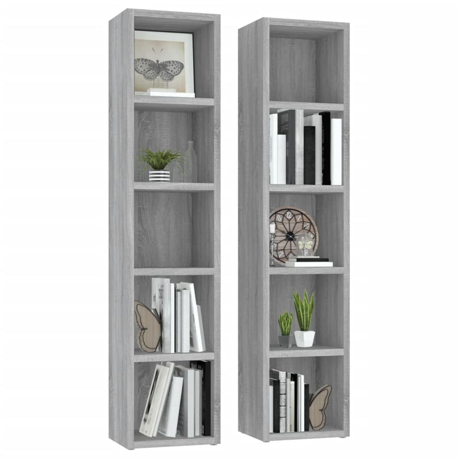 Cd-Kasten 1X16X93,5 Bewerkt Hout Eikenkleur Grijs sonoma