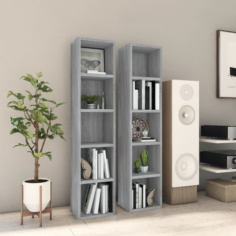 Cd-Kasten 1X16X93,5 Bewerkt Hout Eikenkleur Grijs sonoma
