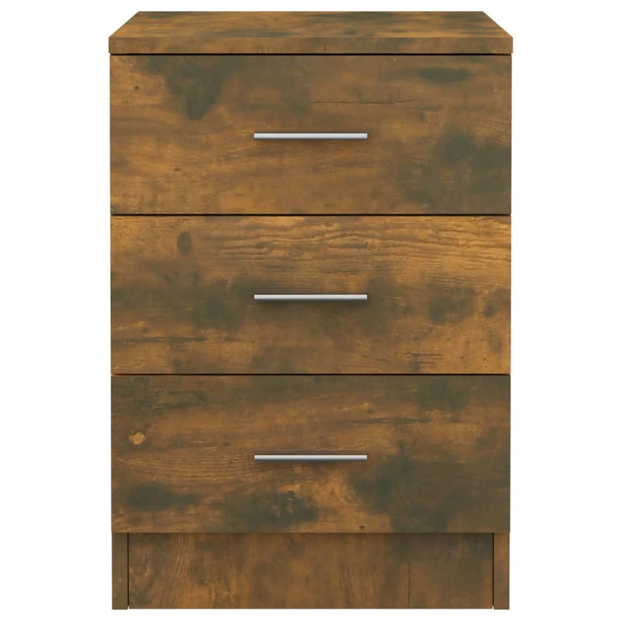 Nachtkastje 38X35X56 Cm Bewerkt Hout Kleurig 1 Gerookt eiken