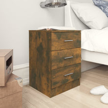 Nachtkastje 38X35X56 Cm Bewerkt Hout Kleurig 1 Gerookt eiken
