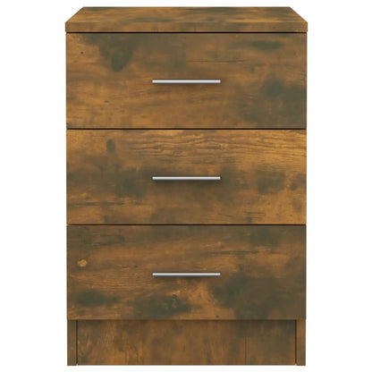 Nachtkastjes 2 st 38x35x56 cm bewerkt hout gerookt eikenkleurig 2 Gerookt eiken