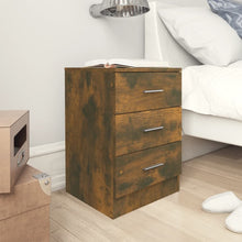 Nachtkastjes 2 st 38x35x56 cm bewerkt hout gerookt eikenkleurig 2 Gerookt eiken