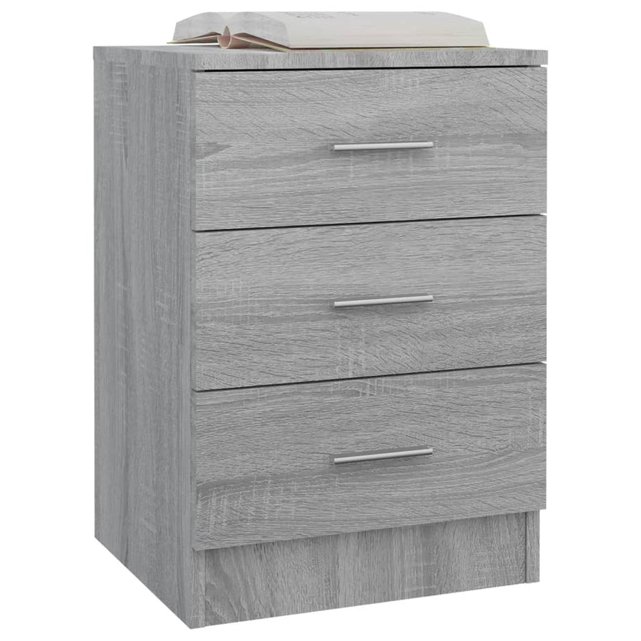 Nachtkastje 38x35x56 cm bewerkt hout grijs sonoma eikenkleurig 1 Grijs sonoma