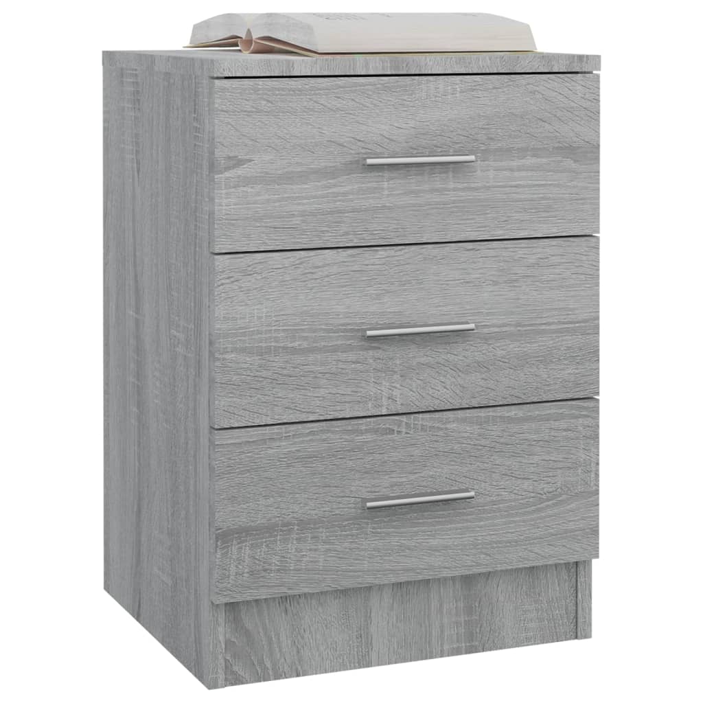 Nachtkastjes 2 st 38x35x56 cm bewerkt hout grijs sonoma eiken 2 Grijs sonoma