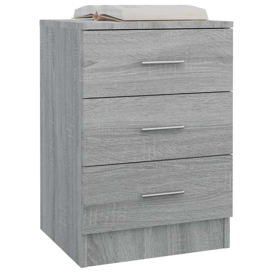 Nachtkastjes 2 st 38x35x56 cm bewerkt hout grijs sonoma eiken 2 Grijs sonoma