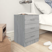 Nachtkastjes 2 st 38x35x56 cm bewerkt hout grijs