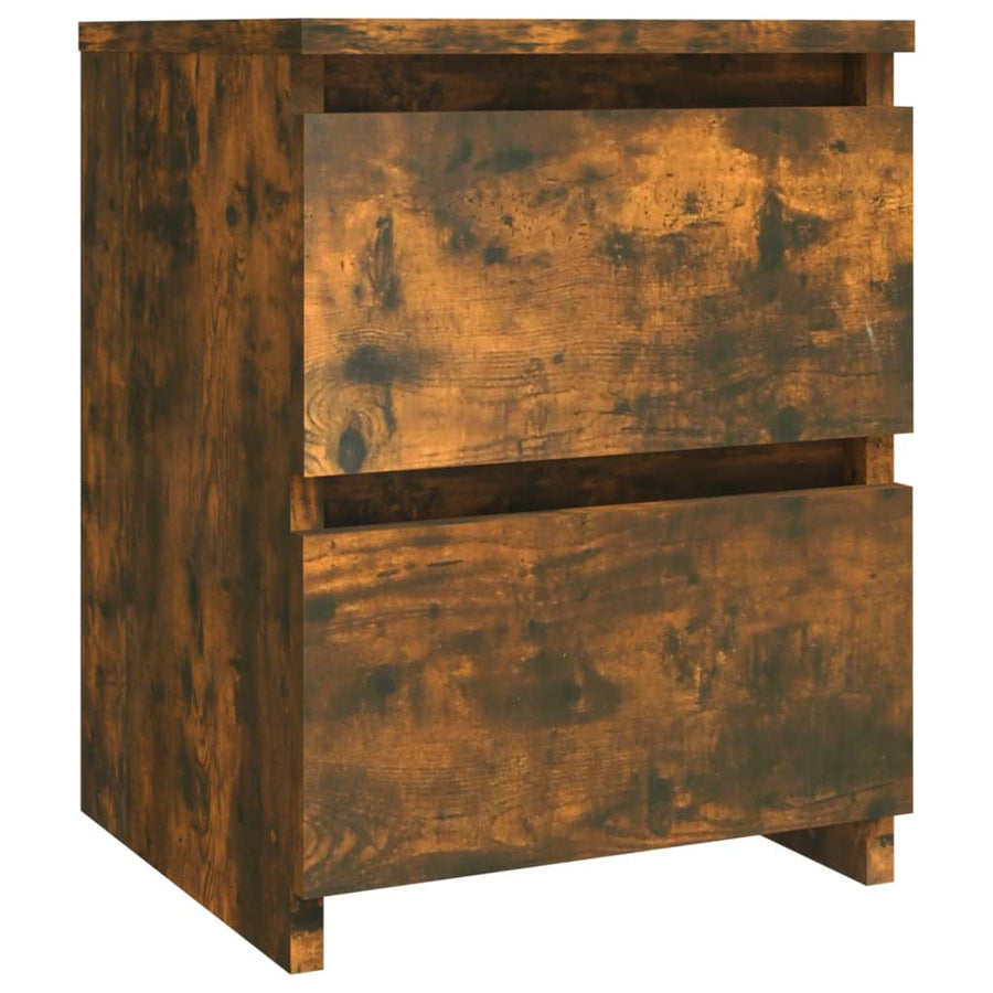 Nachtkastjes 2 stuks Gerookt Eiken 30x30x40 cm Bewerkt Hout
