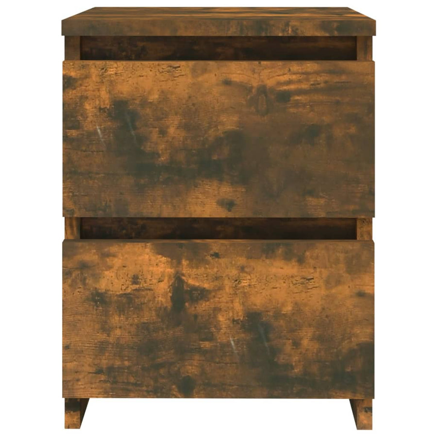 Nachtkastjes 2 stuks Gerookt Eiken 30x30x40 cm Bewerkt Hout