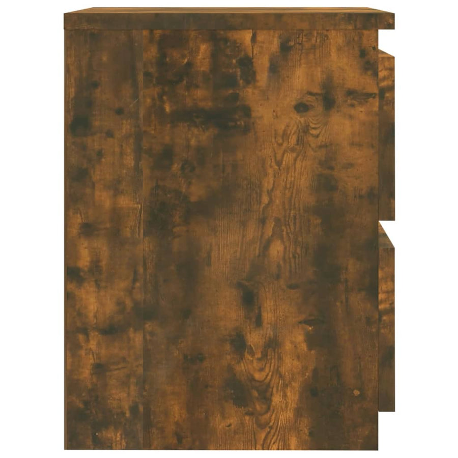 Nachtkastjes 2 stuks Gerookt Eiken 30x30x40 cm Bewerkt Hout