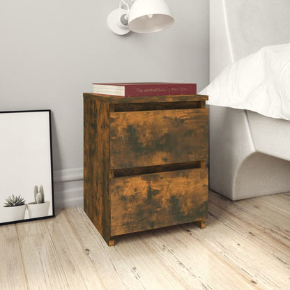 Nachtkastjes 2 stuks Gerookt Eiken 30x30x40 cm Bewerkt Hout
