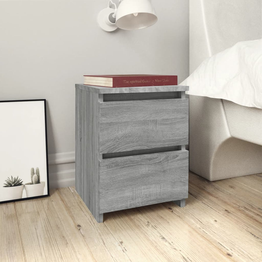 Nachtkastje Grijs Sonoma 30x30x40 cm Engineered Wood