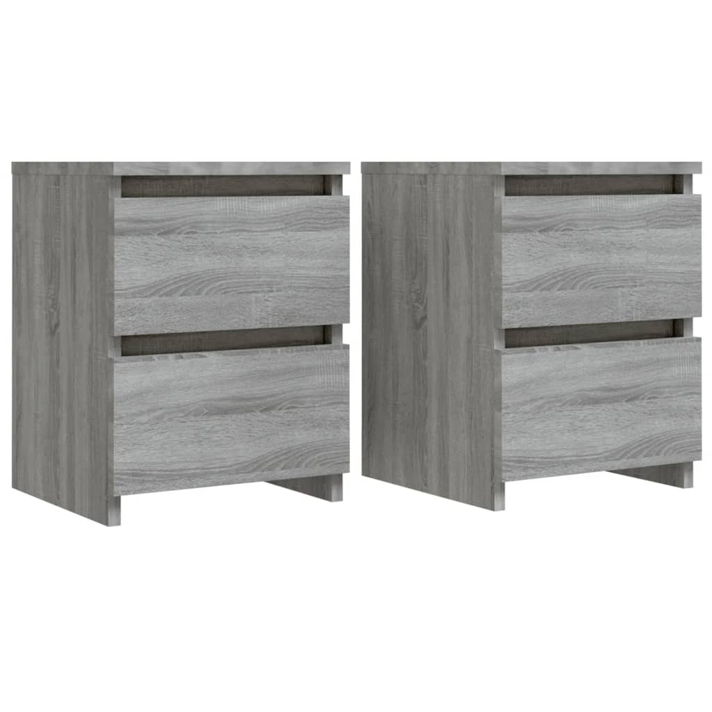Nachtkastjes 2 stuks Grijs Sonoma 30x30x40 cm Engineered Wood