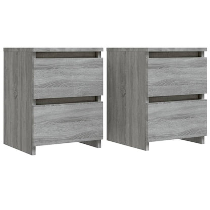 Nachtkastjes 2 stuks Grijs Sonoma 30x30x40 cm Engineered Wood