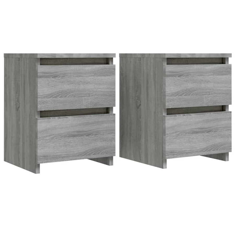 Nachtkastjes 2 stuks Grijs Sonoma 30x30x40 cm Engineered Wood