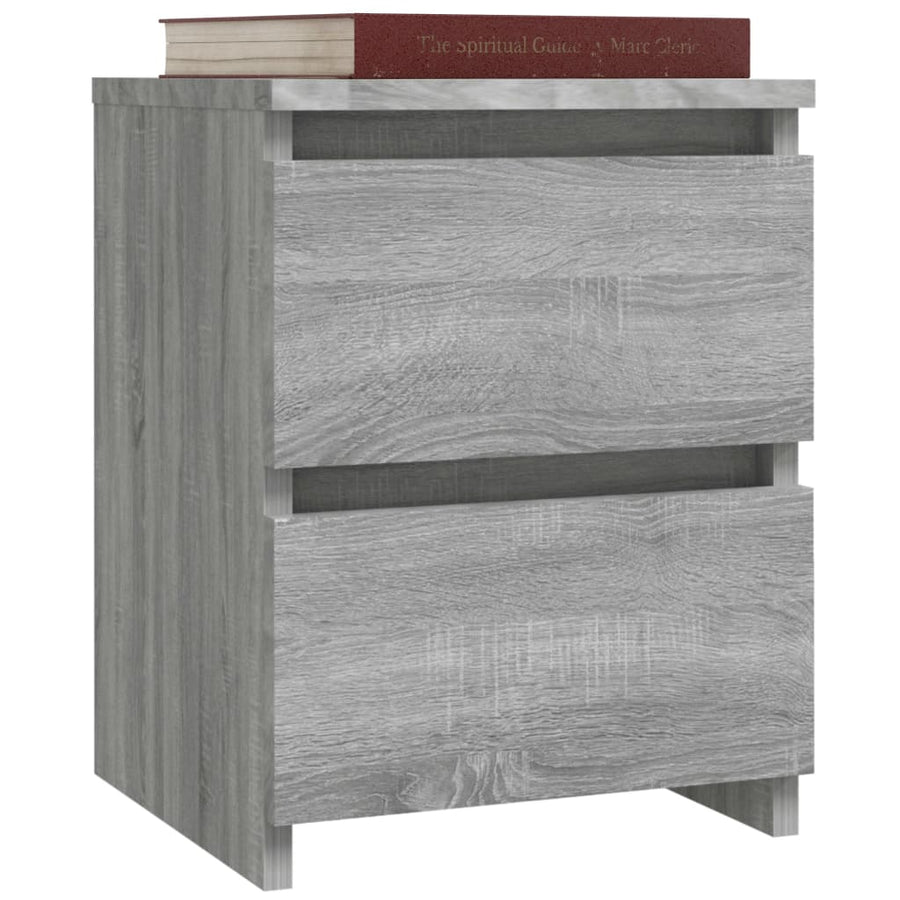 Nachtkastjes 2 stuks Grijs Sonoma 30x30x40 cm Engineered Wood