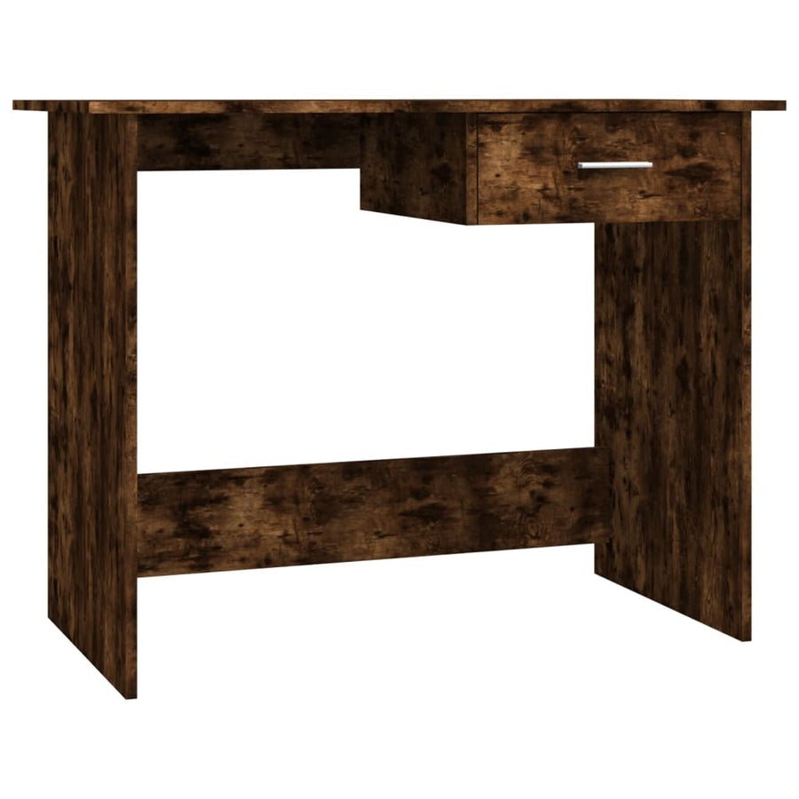 Bureau 100X50X76 Cm Bewerkt Hout Kleurig Gerookt eiken