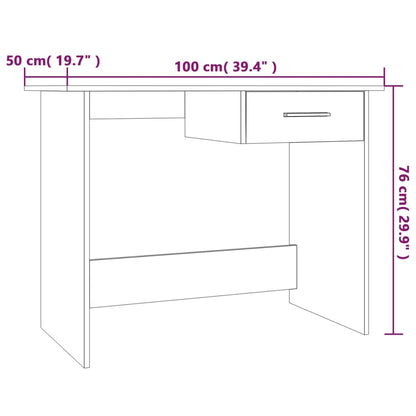 Bureau 100x50x76 cm bewerkt hout grijs sonoma eikenkleurig