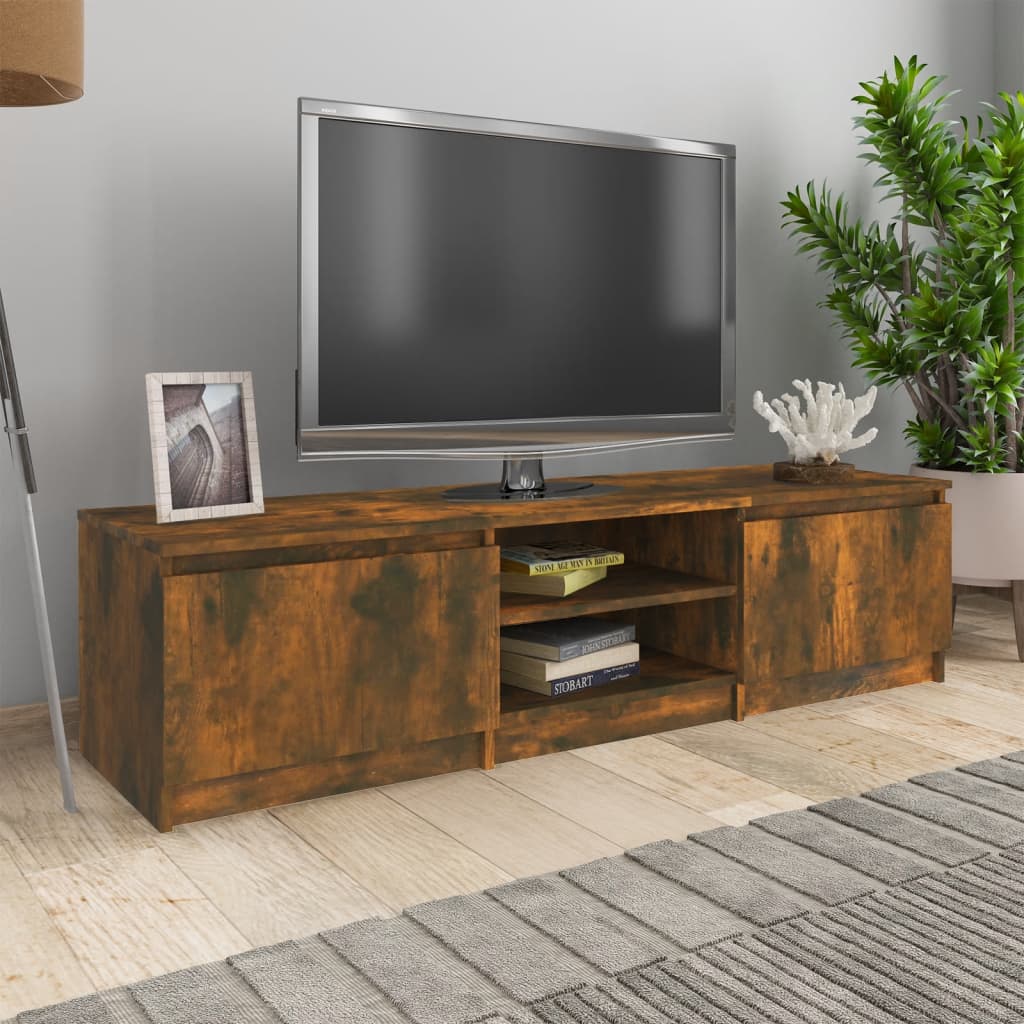 Tv-meubel 140x40x35,5 cm bewerkt hout gerookt eikenkleurig Gerookt eiken